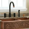 thumbnail image 3 of Akicon Two-Handles Widespread Kitchen Faucet with Side Sprayer Black + Rose Gold, 3 of 5