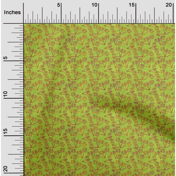 oneOone Polyester Lycra Green Fabric Batik Dress Material Fabric Print Fabric By The Yard 56 Inch Wide - GA