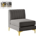 thumbnail image 3 of Meridian Furniture Alina Grey Velvet Armless Chair, 3 of 17