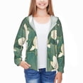 thumbnail image 3 of Xecao Lotus Golden Line Print Fishing Shirts for teenager Long Sleeve UV Sun Protection Hoodie with Zipper Outdoor Hiking Shirts-Medium, 3 of 7