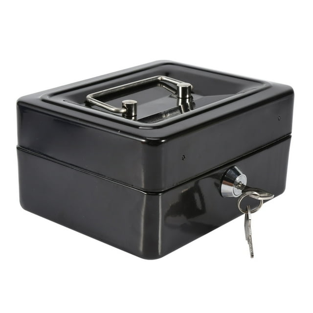 Caja de efectivo NikouMX mini caja de seguridad portátil de hierro color Negro