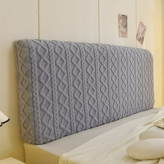 Zhuge 1 piece plush soft and warm all season universal machine washable headboard protective cover dust cover bedroom decoration headboard cover 120 * 65cm (gray)