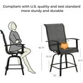 thumbnail image 3 of Grand Patio 3 Pcs Outdoor Bar Set with 2 Chairs and Round Table, Black/Gray Plaid, 3 of 10