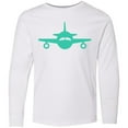 thumbnail image 3 of Inktastic Cute Teal Airplane Long Sleeve Youth T-Shirt, 3 of 5
