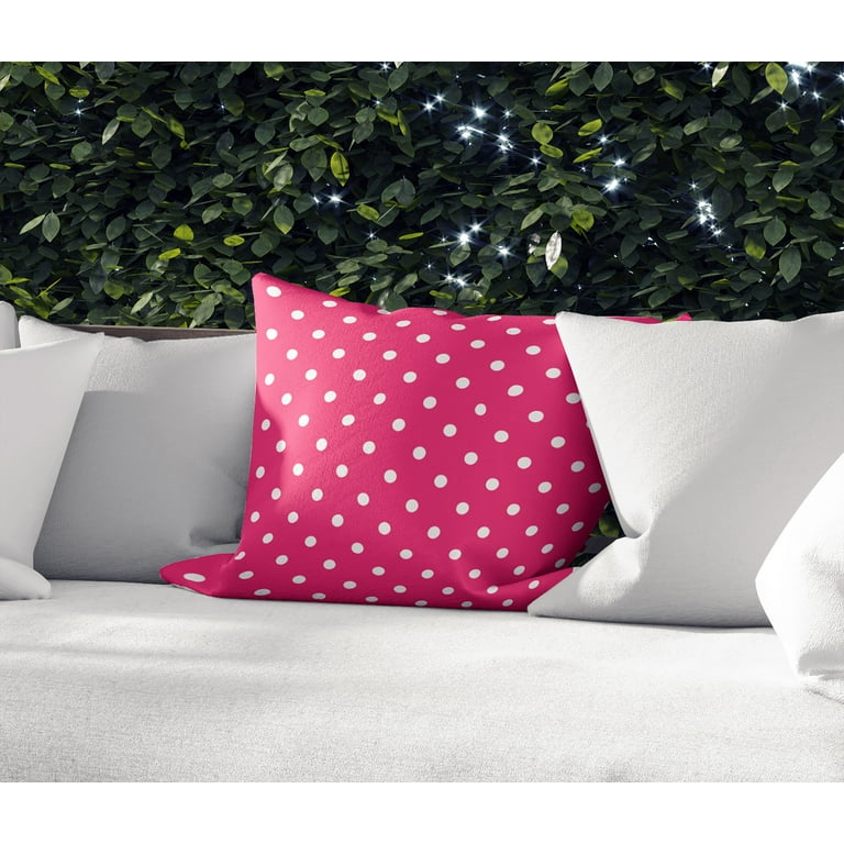 Pink polka top dot cushion