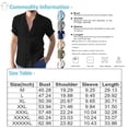 thumbnail image 2 of Men's Summer Solid Color Cotton Linen Short Sleeve Shirt Casual Fashion Loose Lapel Shirt M, 2 of 3