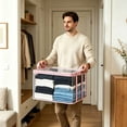 thumbnail image 5 of Zhuke Clear Storage Bins with Lids Heavy Duty Reinforced for Supplies, Moving Bags for Clothes Packing, Storage Tote with Handles for Dorms, Storage, 5 of 6