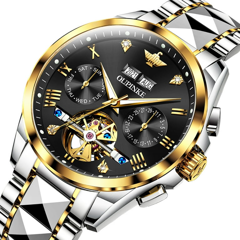  PINDU Automatic Watches for Men, Skeleton Watches for Men  Analog Tourbillon Watch Wandering Earth Series Colored Diamonds Mechanical  Watch