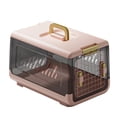thumbnail image 2 of Pet Cat Carrier, Kennel Crate Airline Kitty Travel Cage Plastic Lightweight and Safe to Carry for Puppy Bunny Cats, Pink, 50*32*31.5cm, 2 of 6