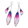 thumbnail image 3 of Fairy Cicada Butterfly Wings Earrings Fantasy Tassel Jewelry Gradient Colorful Rhinestone Sequins Long Drop Earrings, 3 of 3