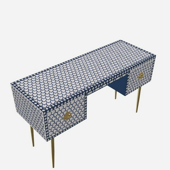 Colorful Striped Bone Inlay Console Table – Handmade Modern Entryway & Hall Furniture