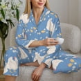 thumbnail image 6 of Pajama Sets for Women 2 Pcs, Cartoon Cute Chicken Daisy Button Down Long Sleeve Sleepwear Lounge PJ Sets, 6 of 6