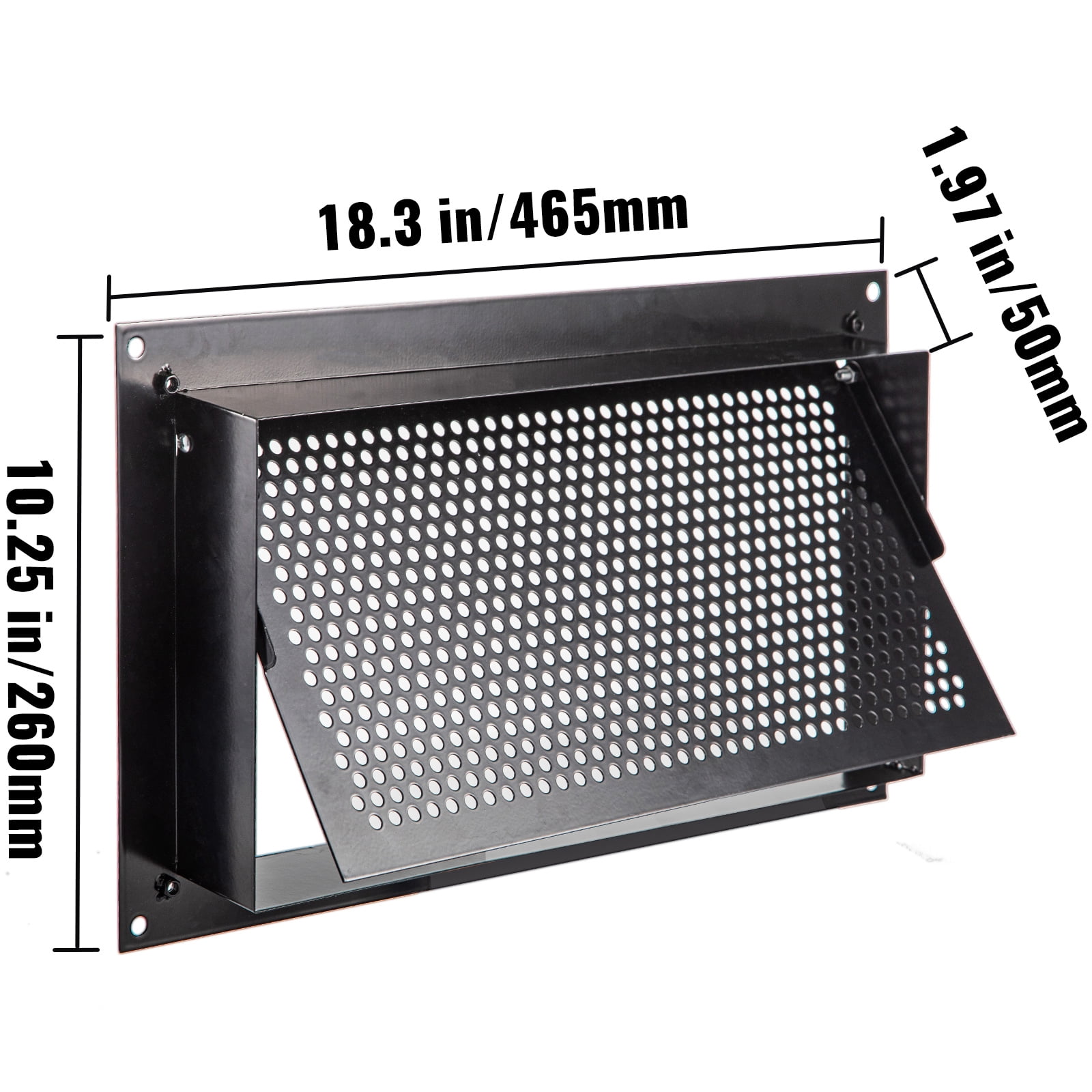 BENTISM Crawl Space Flood Vent 8" Height x 16" Width x 2" Depth Foundation Flood Vent to Reduce Foundation Damage and Flood Risk, Black, Wall Mounted, for Crawl Spaces, Garages