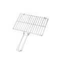 thumbnail image 4 of Cesta para parrilla de barbacoa con asa, rejilla antiadherente para barbacoa, para Picnic, cocinar filetes S 30x40x20cm, 4 of 8