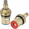 thumbnail image 3 of 2pcs Ceramic Disc Head, 1/2" Ceramic Cartridges, Universal Brass Faucet Replacement Replacement For Kitchen, Bathroom (hot And Cold), 3 of 4