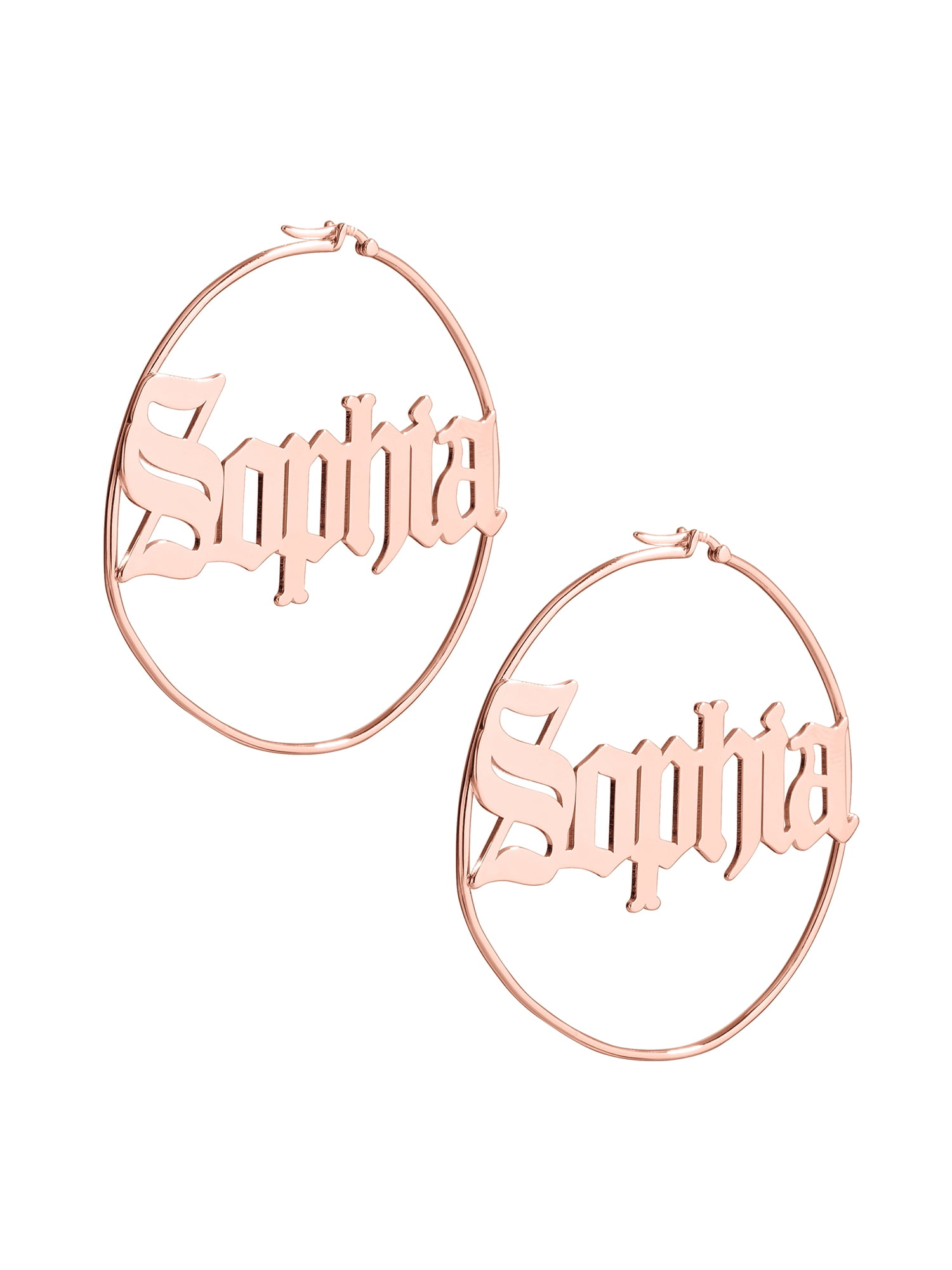 Personalized Planet Women's Old English Name Hoop - Oversized