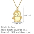 thumbnail image 3 of Cute Penguin Pendant Necklace Stainless Steel Animal Necklaces for Women Men Birthday Party Gift, 3 of 4