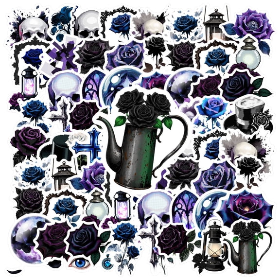 35pcs Mystic Stickers Skull Gothic Stickers Dark Decals for Luggage Laptop Guitar