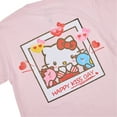 thumbnail image 7 of Hello Kitty Happy Kiss Day Valentine Photo Art Women's Cradle Pink Crew Neck Short Sleeve T-shirt-Small, 7 of 7
