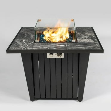 Alora 40-Inch 50K BTU Modern Outdoor Square Iron Backyard Patio Fire Pit (SAK31635)