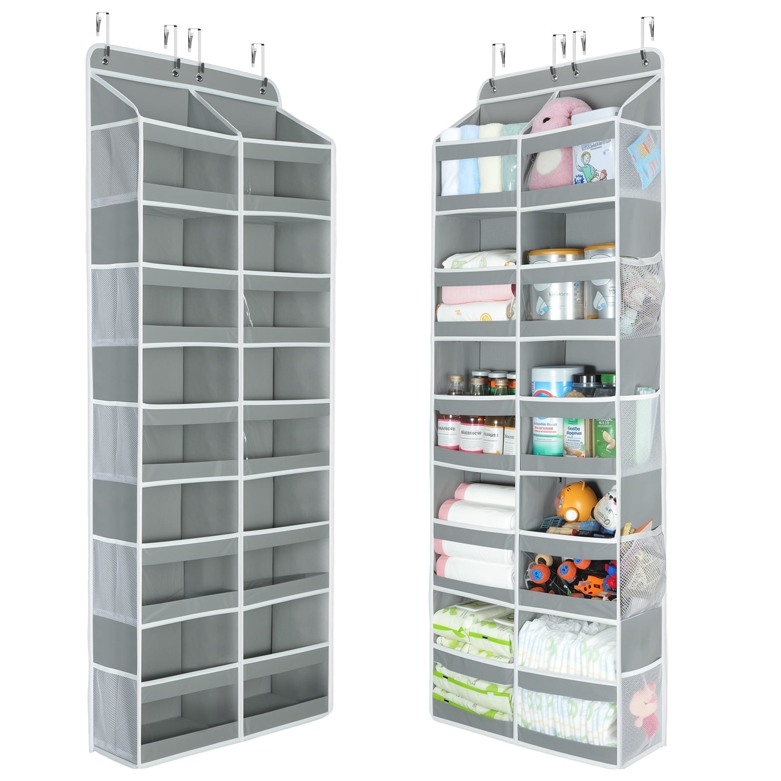 LazySpin 5-Tier Over-the-Door Organizer, Gray