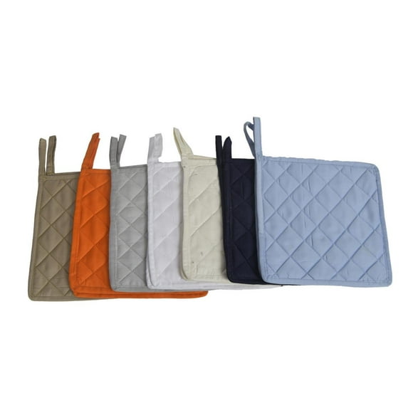 HM Covers 100% Cotton (Pack of 60) Pot Holder 7" x 7" Square, Solid {Multi 7 Colors} Everyday Quality Kitchen Cooking, Heat Resistance!! - Made