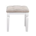 thumbnail image 3 of Poundex Ensemble de Coiffeuse en Bois avec Miroir Relevable et Tabouret - Blanc, 3 of 4