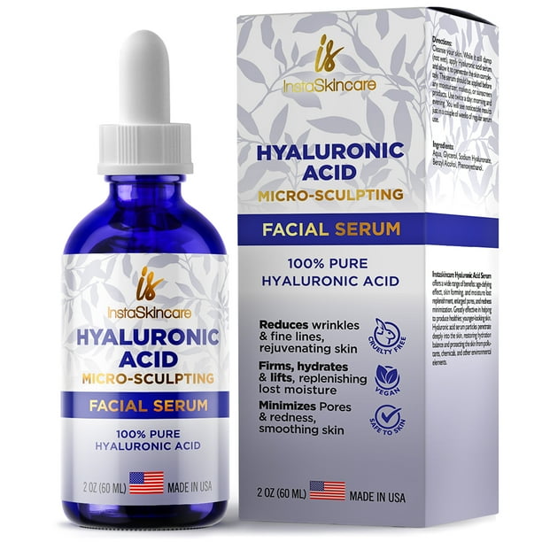 Instaskincare Pure Hyaluronic Acid Serum for Face 2 oz - Walmart.com