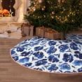thumbnail image 5 of Rateoe Blue Roses Pattern Christmas Tree Skirt with Ties , Christmas Tree Decorations, Farmhouse Christmas Decor Xmas Holiday Decorations-30", 5 of 6