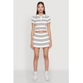 thumbnail image 3 of Womens Daisy Classic Fit Striped Cropped Polo Shirt, 3 of 5