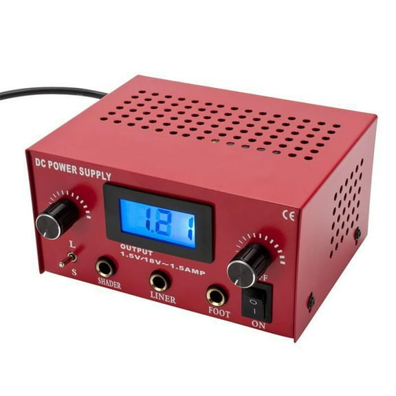 Tattoo Machine Power Supply LCD Digital Dual Tattoo Machine Power Box 60‑250V RedUS Plug
