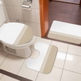 thumbnail image 4 of Beige White Striped Bath Mat 3 Piece Bathroom Rug Set, Modern Abstract Art Aesthetics Non Slip Bath Rug Contour Mat and Toilet Lid Cover, Absorbent Shower Mats Soft Bath Rugs and Mats Sets, 4 of 8