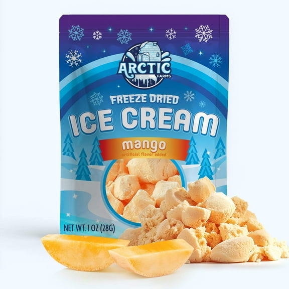 Arctic Farms Freeze Dried Ice Cream that Does Not Melt (Mango) (1oz)