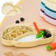 thumbnail image 1 of Juego de platos divididos de silicona para niños pequeños con forma de conejo, plato infantil, plato para niños, plato para bebés, plato de silicona, plato dividido, plato de silicona para, 1 of 8