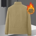 thumbnail image 6 of Agkizg Men's Winter Fleece Jackets, Casual Solid Stand Collar Zip Up Fleece Lined Jacket, Pocket Long Sleeve Non-Hood Coat, 6 of 7