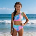 thumbnail image 2 of Ymyiu Teen Tankini Swimsuits Little Girls Two Piece Bikini Set Ruffle Adjustable Summer Beach Bathing Swimsuit Size 7-8 Years (Pink,7-8 Years), 2 of 6