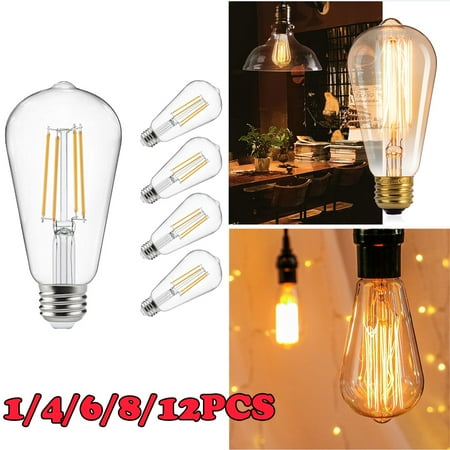 

Ledander Vintage LED Edison Bulbs Antique LED Filament Bulbs for Home or Commercial Decor. Decorative lighting for Kitchen Living Room Bedroom Bar wedding，Cafe Dining Room(4 pack)