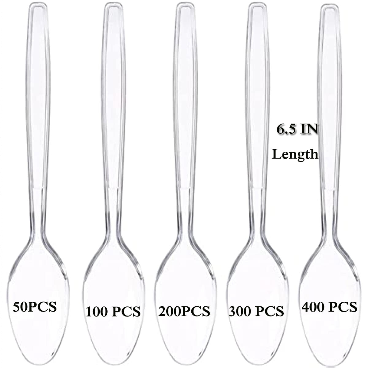Transparent Plastic Spoonsheavyweight Disposable Spoons6.7inch