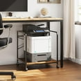 thumbnail image 6 of Under Desk Printer Stand - Large Printer Table with Adjustable Storage Shelf - 2 Tier Rolling Printer Cart with Wheels - Use for 3D, Laser, Home Office (Rustic Brown), 6 of 9