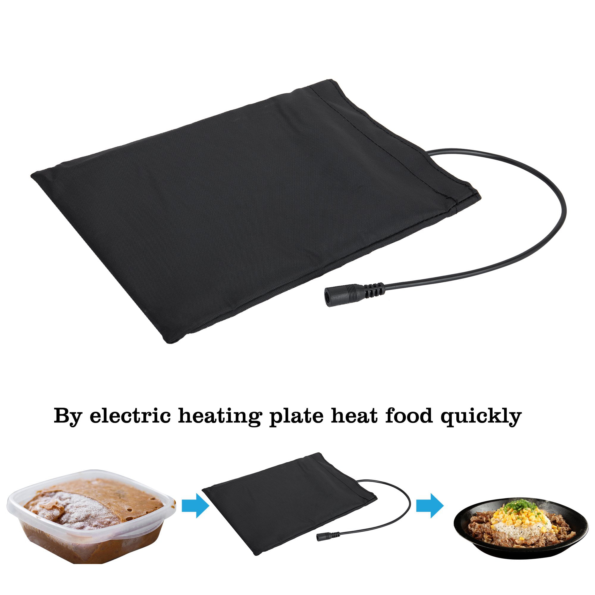 RIQINXIN Portable Oven Car Food Warmer Lunch Box 12v 110v Portable Heated  Lunch Box for Car Trunker Picnic Home and Office Black