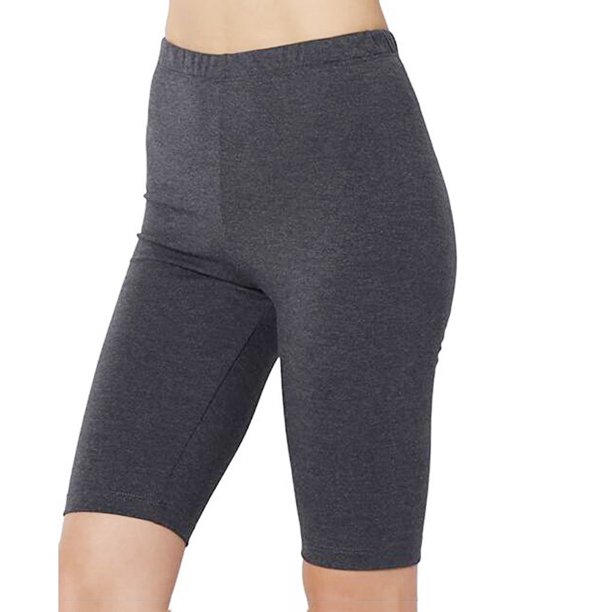 Gibobby Pantalones de mezclilla Sólido Active Medias de muslo Leggings Cintura elástica Deporte Corto Algodón High Yoga Pantalones(Gris, M)