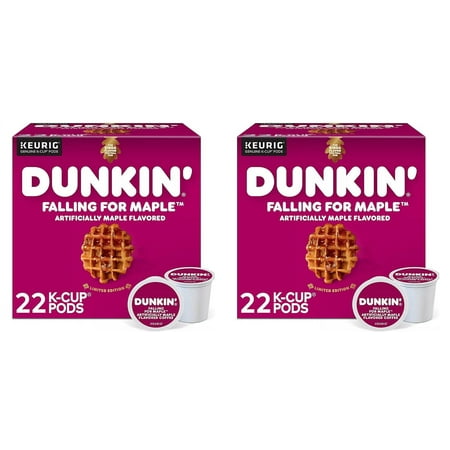 Dunkin Donuts Falling For Maple Coffee K Cups, 2 Packs Of 22 K-Cups, Limited Edition