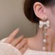 thumbnail image 3 of Pendientes de LAZO de PERLA shaofei con diamantes y diseño brillante para mujeres y niñas, 3 of 5