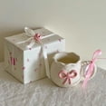 thumbnail image 3 of Coffee Ceramic Mug, Cute Cherry 12 Oz Porcelain Cups with Creative Rope Handle for Home Office, Honey Jar Shaped Gift Box with Spoon, Dishwasher Safe (Pink Cup), 3 of 7
