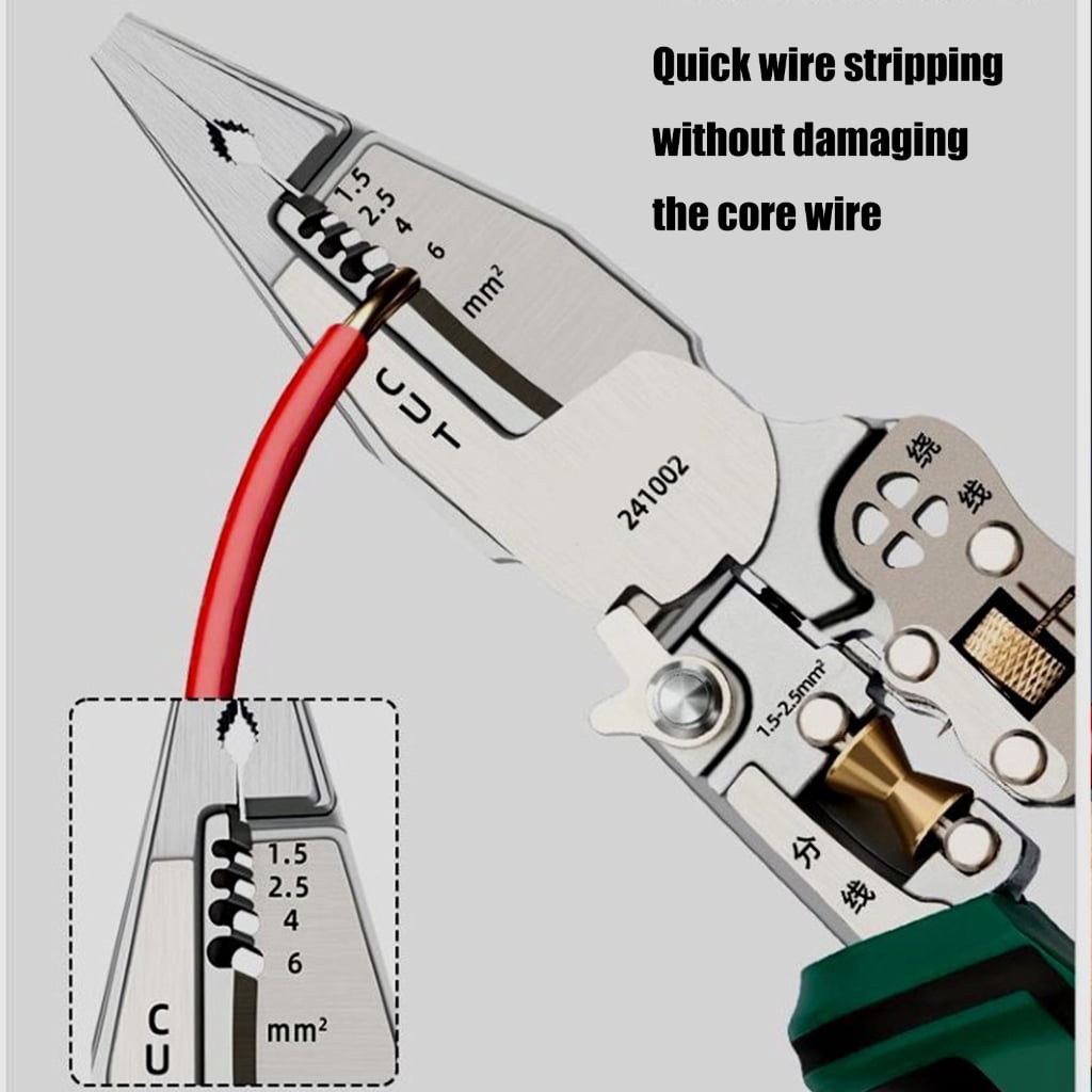 MOMOJIA 8 In 1 Wire Stripper Wire Stripping Tool with Voltage Tester Cable Cutters