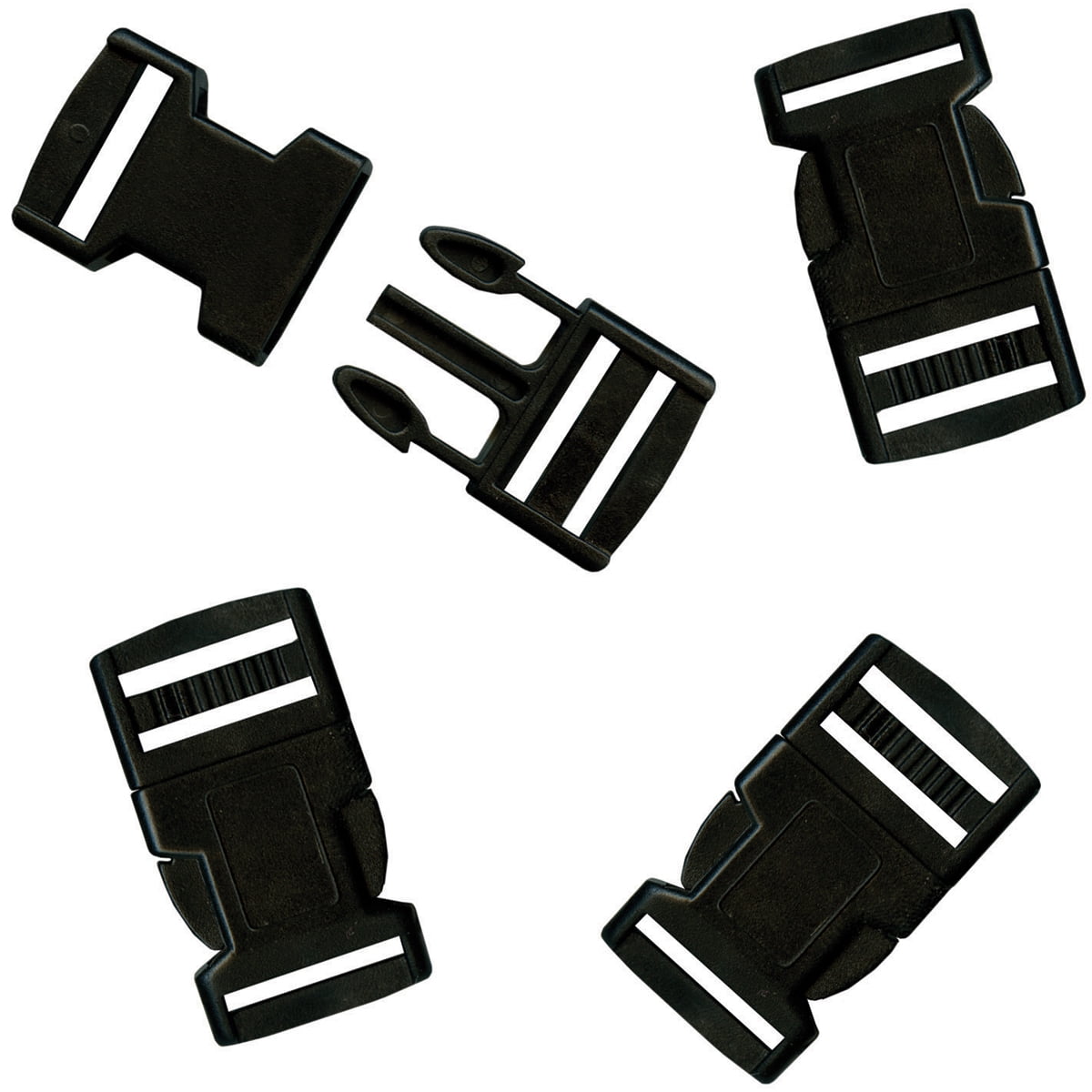 6 Pack Black Go Create Parachute Cord Clips 