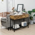 thumbnail image 3 of Costway Console Table Industrial Large Drawers Storage Shelf Narrow Entryway Hallway, 3 of 10