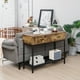 thumbnail image 3 of Costway Mesa de Consola Industrial para Espacios Pequeños, Mesa Larga para Detrás del Sofá, Mesa Estrecha para Entrada o Pasillo con Marco de Metal, Mesa para la Sala de Estar/Comedor/Cocina, 3 of 5