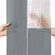 thumbnail image 5 of Cortina de ducha impermeable de EVA empalmada, 180 x 180 cm | Cortina de baño gruesa sin perforaciones con ganchos | Panel impermeable y permeable a la luz, material EVA duradero | Negro, blanc, 5 of 5