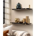 thumbnail image 4 of SUMGAR Floating Shelves, Small Wall Mounted Shelf for Display, Modern Hanging Wall Shelves for Bedroom, Living Room,Kitchen, Dining Room decor (Set of 2, 16inch) Black, 4 of 9